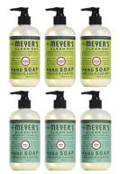 🍋 variety pack of mrs. meyer's clean day liquid hand soap - 3 lemon verbena & 3 basil - cruelty-free and biodegradable formula (lemon verbena and basil scent) logo