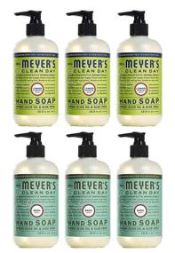 img 4 attached to 🍋 Variety Pack of Mrs. Meyer's Clean Day Liquid Hand Soap - 3 Lemon Verbena & 3 Basil - Cruelty-Free and Biodegradable Formula (Lemon Verbena and Basil Scent)