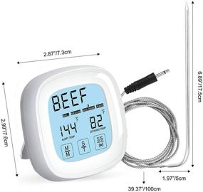 img 3 attached to 🌡️ Advanced Large LCD Touch Digital Meat Thermometer with Timer, Alarm Function - Perfect for Cooking, Smoker, Oven, Grill - Multi-Mode Settings