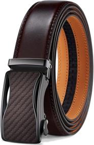 img 4 attached to Premium Ratchet BULLIANT Leather Adjustable Casual Men's Accessories: Style & Function Combined