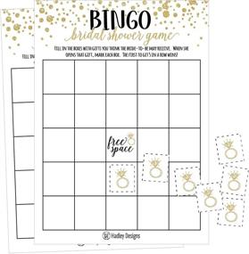 img 4 attached to 🎉 25 Vintage Gold Bridal Shower and Bachelorette Party Bingo Game Cards - Bulk Blank Squares, Perfect Gift Ideas, Funny Supplies for Bride and Couple, Including 25 Wedding Ring Bingo Chip Markers