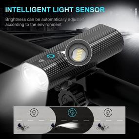 img 2 attached to 🚴 Rechargeable 1000 Lumens LED Bicycle Light - Front Bike Lights with Light Sensor for Night Riding - 3200mAh Runtime - 9 Hours - 5 Light Modes - Suitable for Men, Women, Kids - Road, Mountain, Commuter Cycling