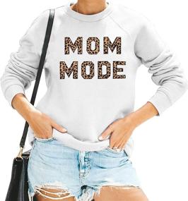 img 3 attached to 👩 Women's Pink Mom Sweatshirt - Long Sleeve Crew Neck Pullover for Mom Mode