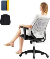 🪑 enhance office comfort with grey ergonomic office chair: lumbar support, adjustable armrest, swivel, and more! logo