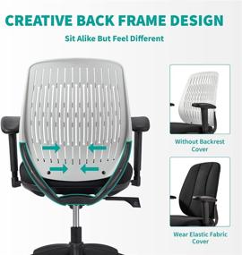 img 3 attached to 🪑 Enhance Office Comfort with Grey Ergonomic Office Chair: Lumbar Support, Adjustable Armrest, Swivel, and More!