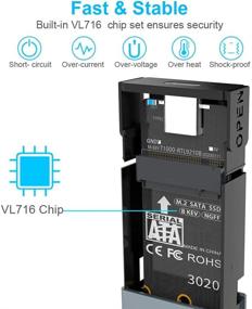 img 2 attached to 📁 M.2 SATA SSD корпус на USB 3.1: Высокоскоростной внешний конвертер и адаптер-корпус для чтения SSD, адаптер с интерфейсом 10Gbps SATA NGFF B+M Key для жесткого диска.