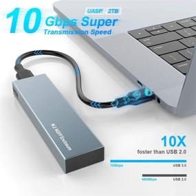 img 3 attached to 📁 M.2 SATA SSD Enclosure to USB 3.1: High-Speed External SSD Reader Converter Adapter & Enclosure, 10Gbps SATA NGFF B+M Key Hard Drive Adapter