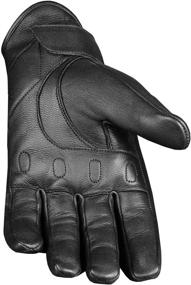 img 2 attached to Premium Leather Men's Protective Hard Knuckle Motorcycle Gloves: Gel Padded Palm, Cruiser Street Biker Gloves