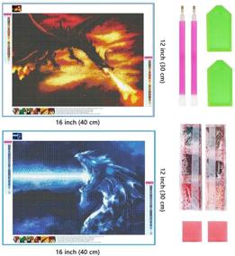 img 3 attached to 🐉 2 упаковки набора Дракон для алмазной вышивки «5D Full Drill» - Ginfonr Dracarys рисунок с камнями раIn portrait Rhinestone Изображение с бисером – Декор для дома и ремесла 12x16 дюймов (30x40 см)