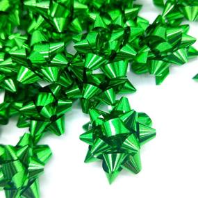 img 2 attached to 🎁 Iceyyyy 200 Pieces Mini Christmas Bows - 1-Inch Metallic Star Mini Gift Bow Mini Christmas Self Adhesive Bows for Gifts Wrapping Holiday Presents (Green)