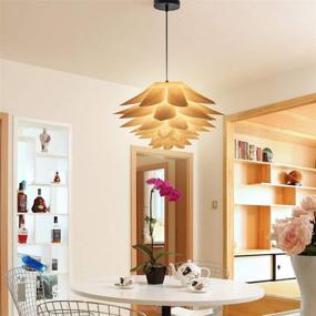 img 3 attached to Lotus Chandelier IQ PP DIY Kit Pendant Lampshade Suspension Ceiling Pendant Chandelier Light Shade Lamp for Holiday, Living Room, Bedroom, Study, Dining Room Decor Lighting