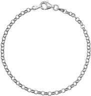📿 серебряная итальянская цепочка с кабельными звеньями роло из 925-го серебра - браслет на щиколотку, длинной от 9 до 10 дюймов. логотип