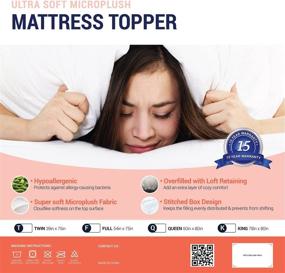 img 1 attached to 🛏️ Furinno Angeland Microplush Mattress Topper: Ultra Soft King Size in White