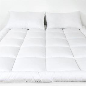 img 2 attached to 🛏️ Furinno Angeland Microplush Mattress Topper: Ultra Soft King Size in White