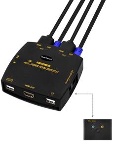 img 4 attached to 🔌 JideTech KVM Switch HDMI 2 Port Box 4K@60Hz, Audio Mic, HDMI Cables - HDMI 2.0, HDCP 2.2, HDR 10 Supported