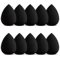 💄 syntus makeup sponge set - 10 pcs beauty foundation sponges latex-free blending applicator puff, washable cosmetic blender for flawless powder, liquid, and cream - black logo