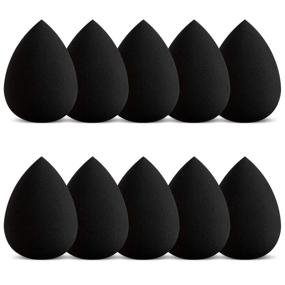 img 4 attached to 💄 Syntus Makeup Sponge Set - 10 Pcs Beauty Foundation Sponges Latex-free Blending Applicator Puff, Washable Cosmetic Blender for Flawless Powder, Liquid, and Cream - Black