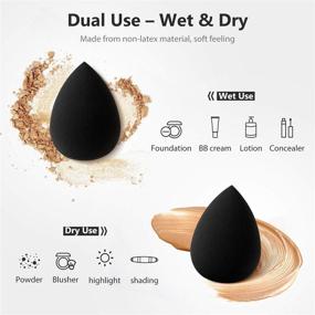 img 2 attached to 💄 Syntus Makeup Sponge Set - 10 Pcs Beauty Foundation Sponges Latex-free Blending Applicator Puff, Washable Cosmetic Blender for Flawless Powder, Liquid, and Cream - Black