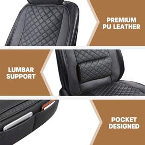 img 2 attached to 🚗 Big Ant Car Seat Covers 4 Pack Set - Complete Protection Bundle for Car Truck Van and SUV - Kick Mats, Seat Cushion Pads, Leather Kick Mat, Non-Slip Bottom