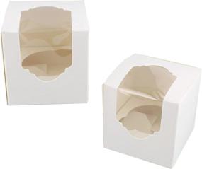 img 3 attached to 🧁 Spec101 Mini Cupcake Holders - 50 Pk Individual Cupcake Boxes with Inserts, 2.5 Inch To Go Cupcake Containers, White - Convenient and Stylish Packaging Solution for Mini Cupcakes!