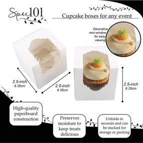 img 1 attached to 🧁 Spec101 Mini Cupcake Holders - 50 Pk Individual Cupcake Boxes with Inserts, 2.5 Inch To Go Cupcake Containers, White - Convenient and Stylish Packaging Solution for Mini Cupcakes!