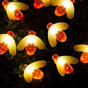 img 4 attached to 🐝 AOPMET Solar Bee String Lights: 30 LED Fairy Lights for Outdoor Garden Decor - 2-Pack