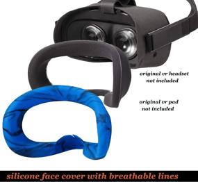 img 2 attached to 👁️ Enhance Your Oculus Quest Experience with Devansi VR Eye Silicone Cover - Sweatproof, Lightproof & Anti Light Leakage in Blue Camouflage Design