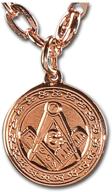 square compass copper masonic necklace logo