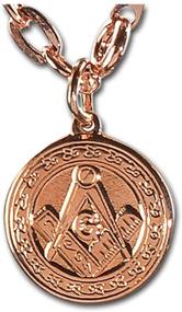 img 1 attached to Square Compass Copper Masonic Necklace