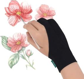 img 4 attached to ✍️ Parblo PR-05 Thickened Drawing Glove: Anti-Skid Two Finger Gloves for Drawing Tablets, Graphics Monitor, iPad, Sketching - Left and Right Hand Compatible
