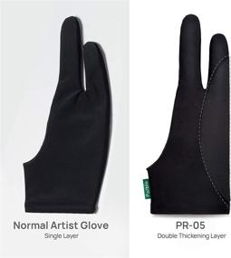 img 3 attached to ✍️ Parblo PR-05 Thickened Drawing Glove: Anti-Skid Two Finger Gloves for Drawing Tablets, Graphics Monitor, iPad, Sketching - Left and Right Hand Compatible