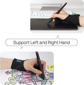 img 2 attached to ✍️ Parblo PR-05 Thickened Drawing Glove: Anti-Skid Two Finger Gloves for Drawing Tablets, Graphics Monitor, iPad, Sketching - Left and Right Hand Compatible