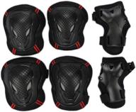 🛹 6pcs adjustable reflective sports protective gear set for kids and adults - cycling, roller skating, knee elbow wrist pads safety support guards pad set equipment for skateboard, bmx bike, inline skating, scooter logo