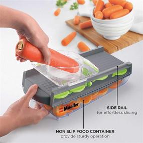 img 3 attached to 🥕 Mueller V-Pro Mandoline Slicer - Premium Quality Adjustable Vegetable Slicer with Five Blades, Ideal for Fruits and Vegetables - Cutter, Shredder, Veggie Slicer