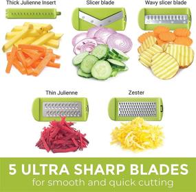 img 2 attached to 🥕 Mueller V-Pro Mandoline Slicer - Premium Quality Adjustable Vegetable Slicer with Five Blades, Ideal for Fruits and Vegetables - Cutter, Shredder, Veggie Slicer