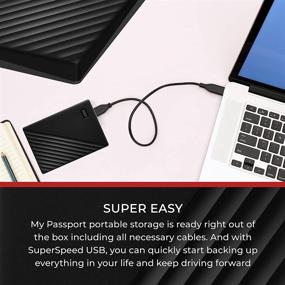 img 3 attached to 💾 4TB WD My Passport USB 3.2 Gen 1 Slim External Hard Drive (2019, Black) with Compact Case