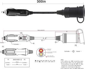 img 3 attached to 🔌 Premium 12V Cigarette Lighter Extension Cord 25FT - For Car Charger, Air Compressor & Tire Inflator - Heavy Duty 18AWG Cable with LED Lights