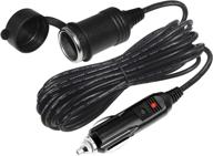 🔌 premium 12v cigarette lighter extension cord 25ft - for car charger, air compressor & tire inflator - heavy duty 18awg cable with led lights logo