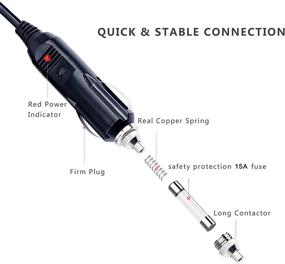 img 2 attached to 🔌 Premium 12V Cigarette Lighter Extension Cord 25FT - For Car Charger, Air Compressor & Tire Inflator - Heavy Duty 18AWG Cable with LED Lights