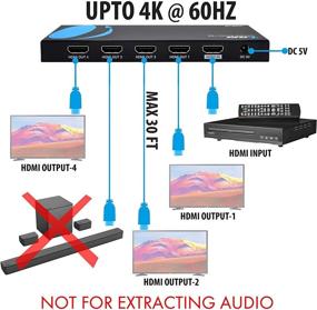 img 1 attached to 📺 OREI 1 в 4 выхода HDMI Сплиттер - 4K @ 60 Гц, HDCP 2.2, 18 Гбит/с, поддержка 3D, управление EDID