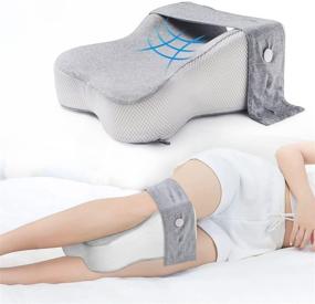img 4 attached to 🌙 anzhixiu Gray Semicircle Real Knee Pillow for Side Sleepers - Comfort & Support for Knees, Promotes Quality Sleep with Round Leg Pillows for Sleeping