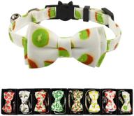 🐱 ximipet cat collar bow tie with bell: stylish breakaway kitten collar in fruit/plaid/halloween/christmas designs - quick release adjustable 7.5-11in логотип