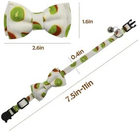 img 1 attached to 🐱 Ximipet Cat Collar Bow Tie with Bell: Stylish Breakaway Kitten Collar in Fruit/Plaid/Halloween/Christmas Designs - Quick Release Adjustable 7.5-11in