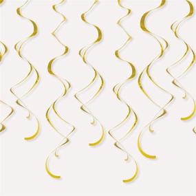 img 1 attached to Pack of 8 Plastic Hanging Swirl Gold Decorations, 26 inches