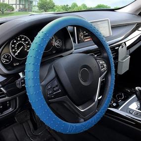 img 2 attached to FH Group FH3002DARKBLUE Dark Blue Steering Wheel Cover (Silicone W