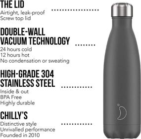 img 2 attached to 🥤 Chilly's Bottles: Leak-Proof, No Sweating, BPA-Free Stainless Steel Water Bottle – Stay Hydrated with Reusable Double Walled Vacuum Insulation for 24+ Hours Cold, 12 Hours Hot