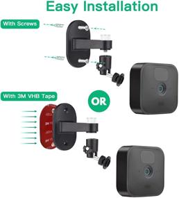 img 2 attached to Enhance Surveillance with 2Pack Adjustable Security Wall Mount Bracket for All-New Blink Outdoor, Blink XT / XT2, Blink Mini - Black