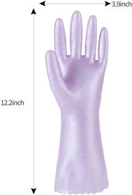 img 3 attached to 🧤 G Store Large Rubber Cleaning Gloves: 3 Pairs of PVC Household Gloves with Cotton Flocking Lining - Waterproof, Non-Slip, Reusable