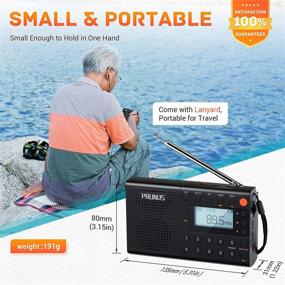 img 3 attached to 📻 PRUNUS J-401 Digital Radio Portable: Enhanced Shortwave, AM FM Tuner with MP3 Player, Recording & Lyric Display – Rechargeable, Double Speakers - AUX & TF Card Support