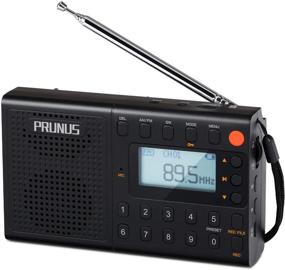 img 4 attached to 📻 PRUNUS J-401 Портативное цифровое радио: Улучшенное коротковолновое, AM FM-тюнер с MP3-плеером, записью и отображением текста песен – Аккумуляторная батарея, двойные динамики - Поддержка AUX и TF-карты